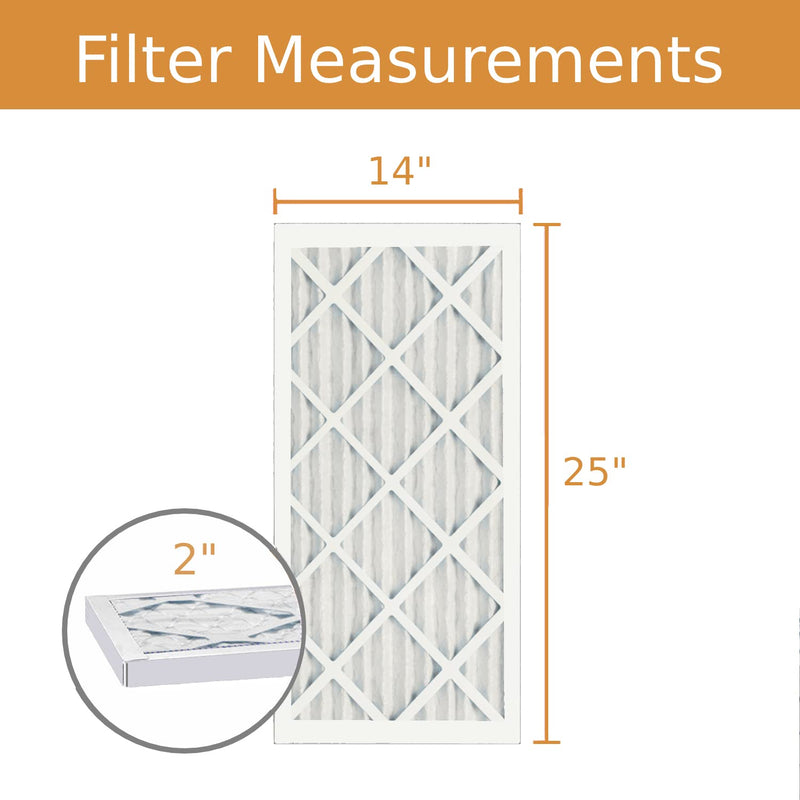 Sterling Seal KP-5251104785x6 Purolator Key Pleat Extended Surface Pleated Air Filter, Mechanical MERV 8, 14" W x 25" H x 2" D (Pack of 6)