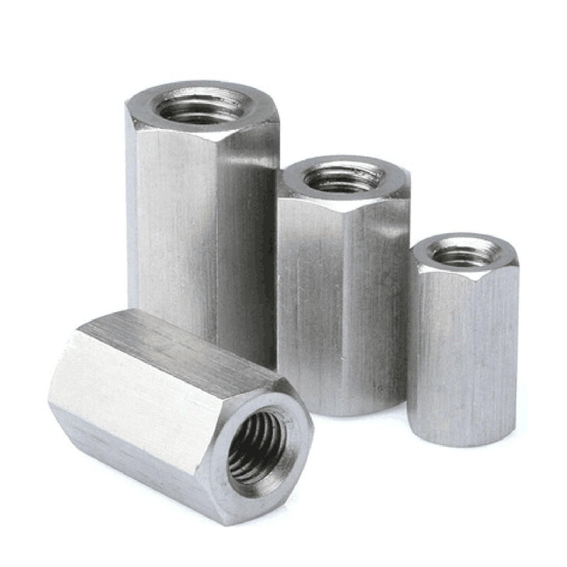 2PCS M8 X 1.25-Pitch 25mm Length 304 Stainless Steel Metric Hex Coupling Nut M8x25mm