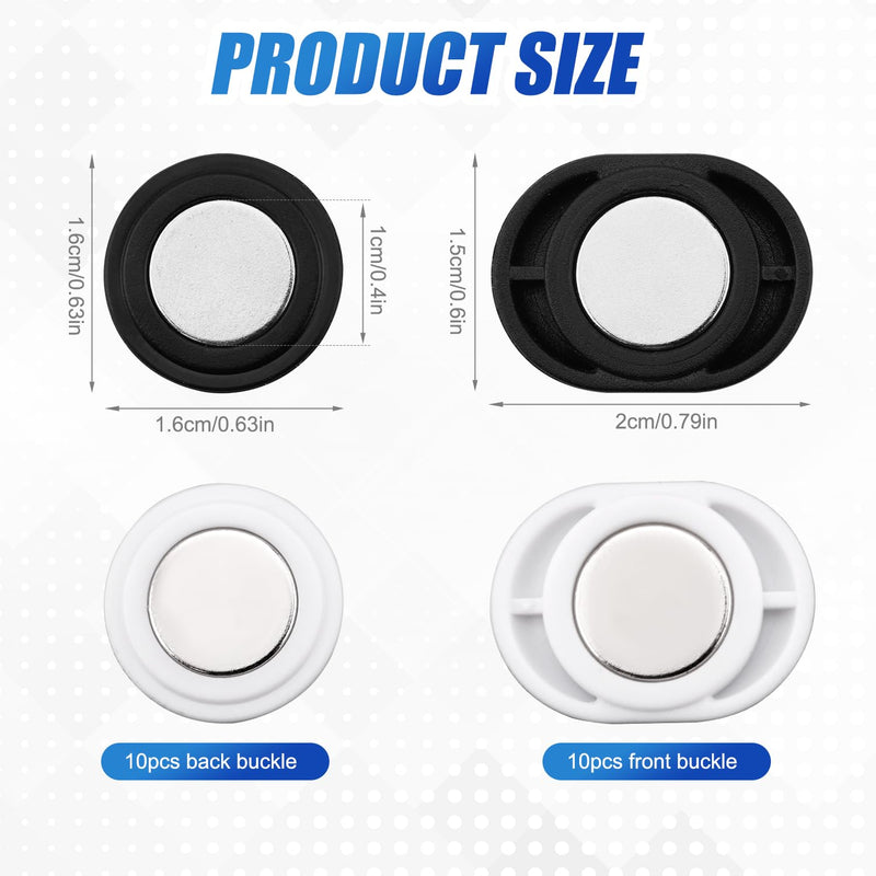 10 Pairs Race Bib Magnets, Magnetic Running Race Buckle Clips Runners Bib Holders Magnets Fasteners Number Pins for Marathon Triathlon Run Cycling Accessories
