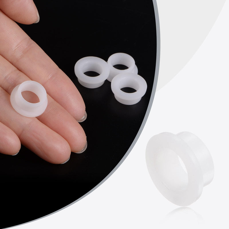 uxcell 12pcs Flanged Sleeve Bearings Plastic Bushings ID 10mm x OD 13mm x Length 6.5mm Nylon Bushings, White 12