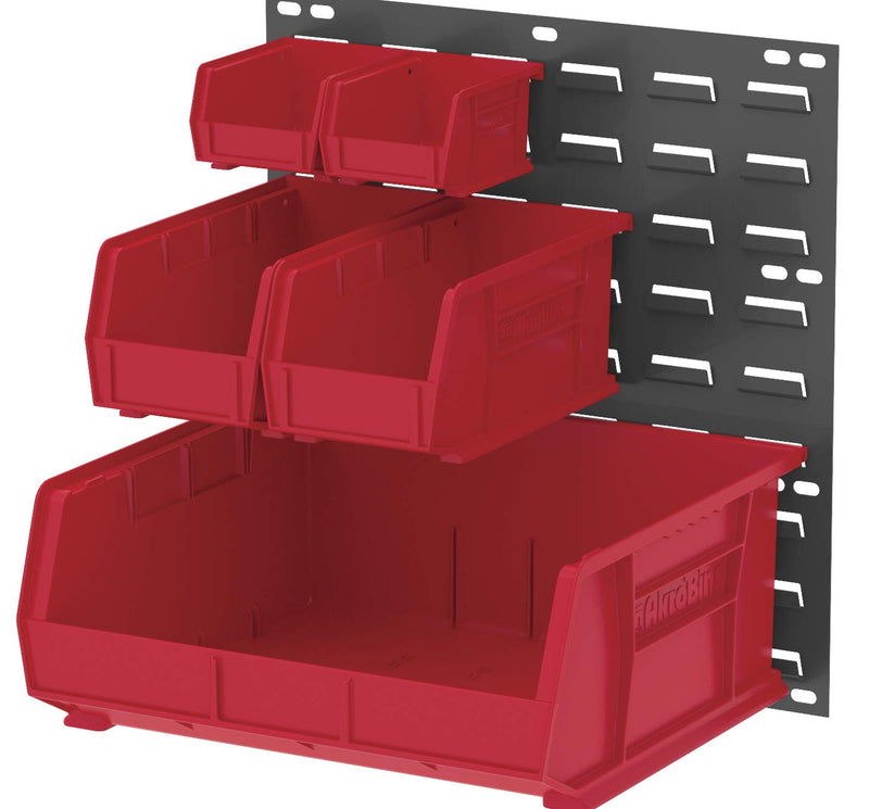 Akro-Mils 30230 AkroBins Plastic Storage Bins, Space-Saving Stackable Bins, Garage Organization Bins, Pantry Organization, Craft Storage, 11-Inch x 5-Inch x 5-Inch, Red, 12-Pack Containers