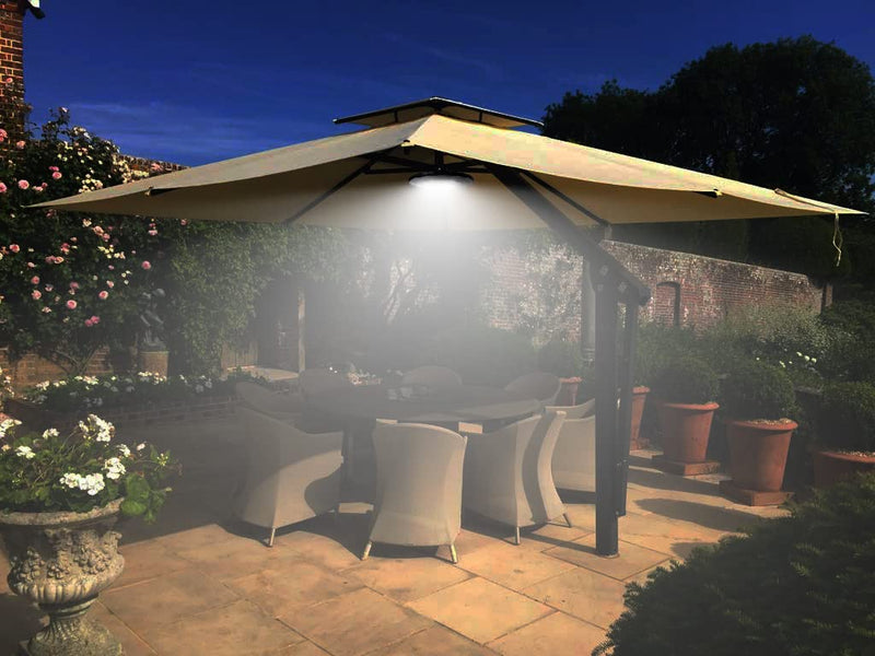 Umbrella Lights with Remote, Rechargeable Patio Cantilever Umbrella Lights with 3 Brightness Modes, for Offset Patio Umbrella in Outdoor & Garden (Black) - NewNest Australia