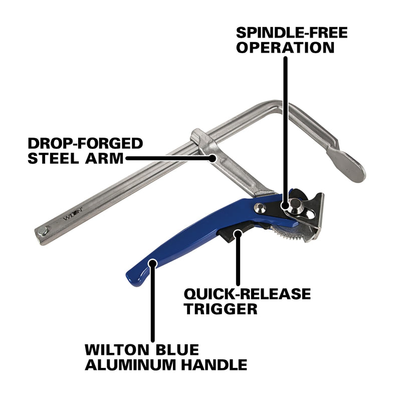 Wilton 4-Inch Lever Clamp, 350 Lbs. Clamping Force (LC4) 4 in. Pack Of 1