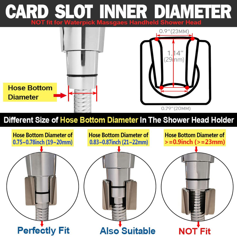 Shower Head Holder All Metal Handheld Shower Wand Bracket Adhesive Shower Wall Mount Holder Brass Shower Spray Holder Brushed Nickel, DrillFree Installation