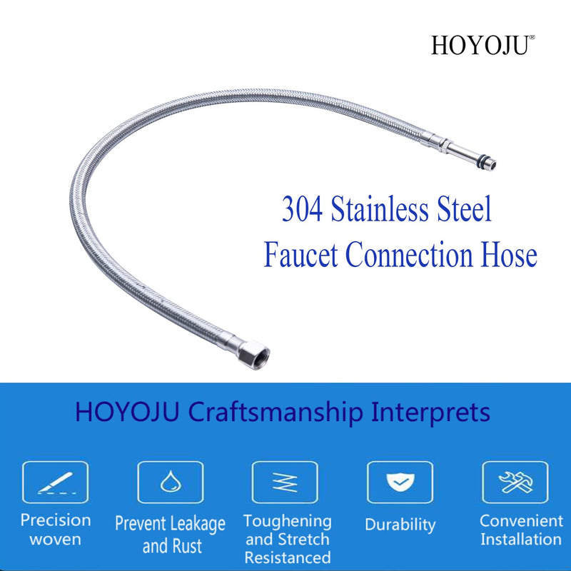 Faucet Supply Lines Connector Stainless Steel Braided Supply Hose 3/8-Inch Female Compression Thread x M10 Male Connector, 24-Inch Long x 2 Pcs (1 Pair) 24"Faucet Hose Braided Supply Hose 3/8-Inch Female x M10 Male Connector Chrome