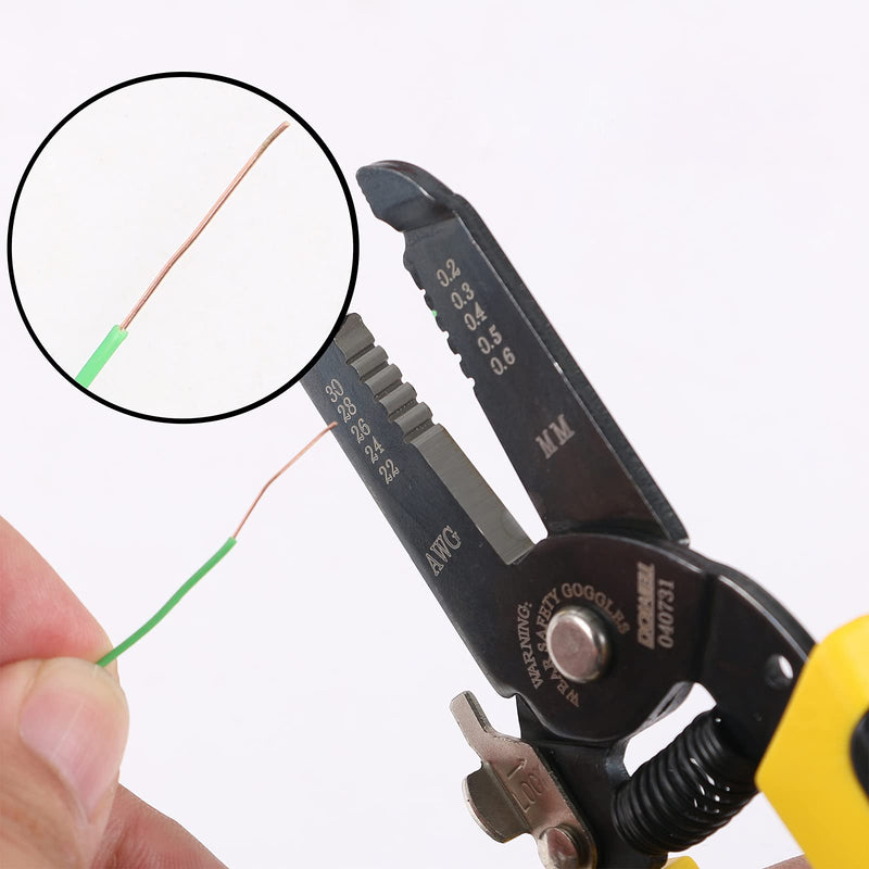 DOWELL 10-22AWG+22-30AWG Wire Stripping Tool Wire Stripper Cutter Pliers Tool Multi-Function Hand Tool for Electrician 2-Piece HY040739