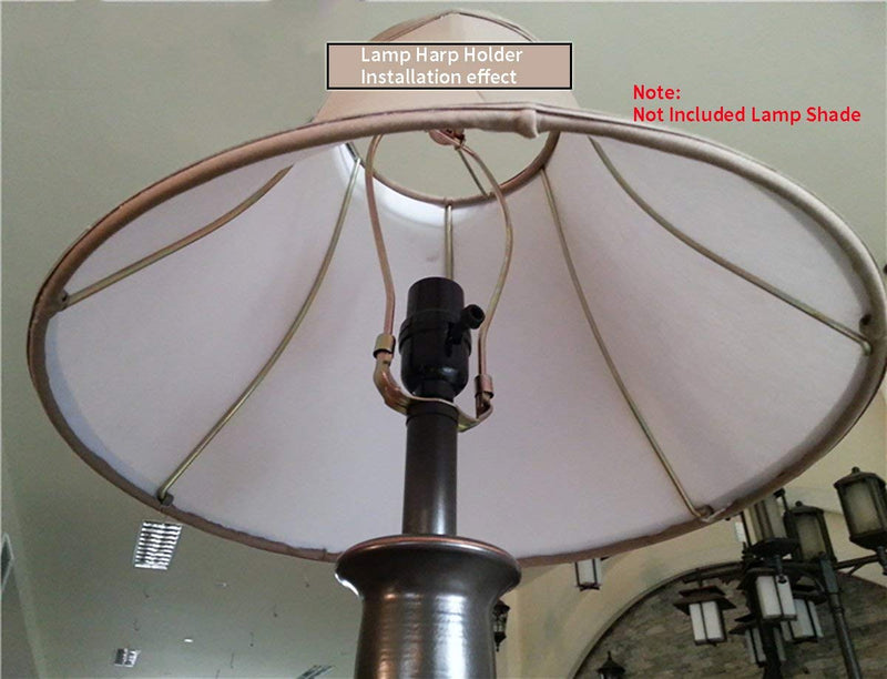 2 Pcs 8 inch Lamp Harp Holder for Table and Floor Lamps (Chrome Polished)