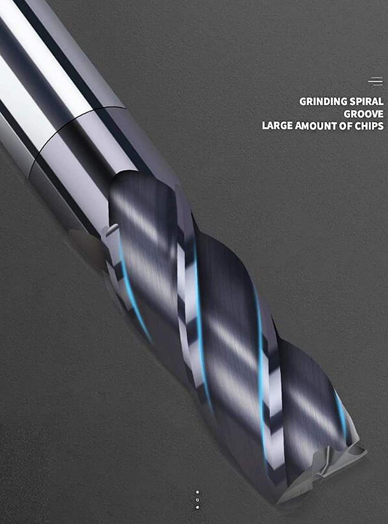 8pcs 2-12mm CNC Square Nose End Mills,Carbide Tungsten Steel 4 Fultes Milling Cutter, Router Bits Rotary Bits Tool Straight Shank 2-12mm