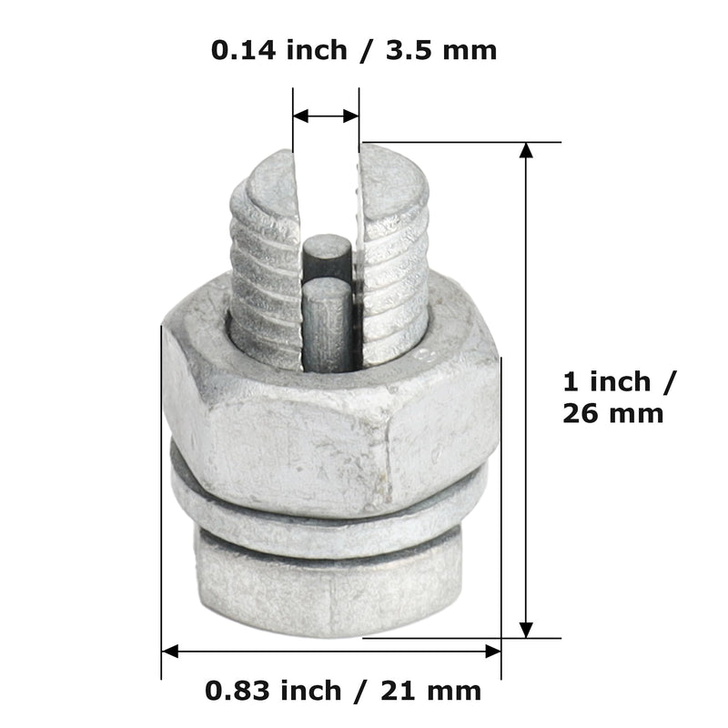 Split Bolts Electrical Fence Connector Wire Join Clamp Split Bolt Wire Connector for Electric Fence Wire 10 Pieces 10 pcs
