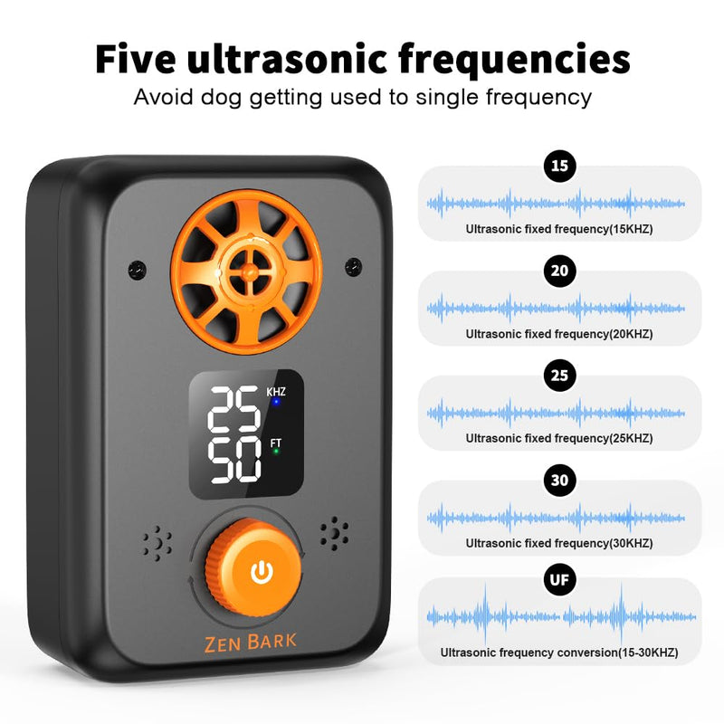 Anti Barking Device, 50FT Ultrasonic Dog Barking Control Devices, Rechargeable Dog Bark Deterrent Devices Bark Box for Outdoor/Indoor Dog Use, 3 Modes Dog Barking Silencer Safe for Dogs & People