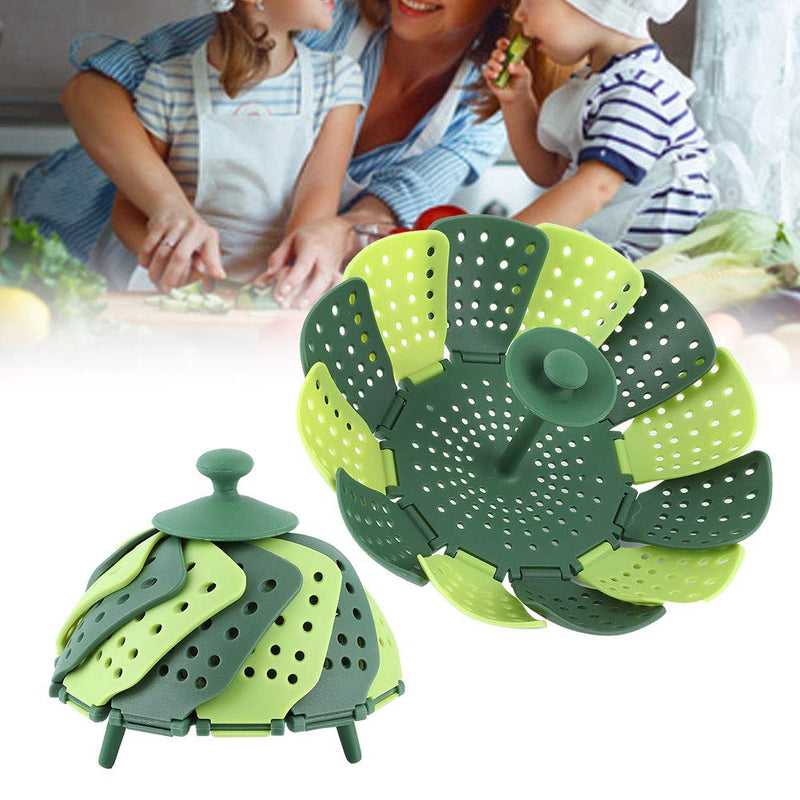 2Pcs Vegetable Steamer Basket, 150 ℃ High Temperature Resistant Folding Steaming Basket, Food Steaming Basket with Central Handle for Home Kitchen, Vegetable Fruit, Various Size Pot