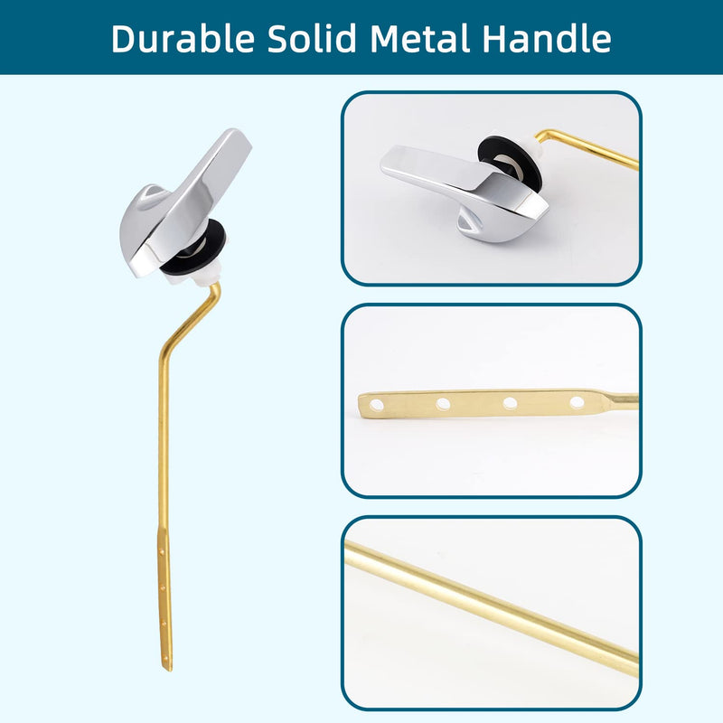 Hygie Rinse Universal Side Mount Toilet Handle Replacement Kit Compatible with Kohler K-GP30324-CP/Glacier Bay Toilet with 1pc Flapper Chain, Metal Toilet Flusher Lever, Chrome