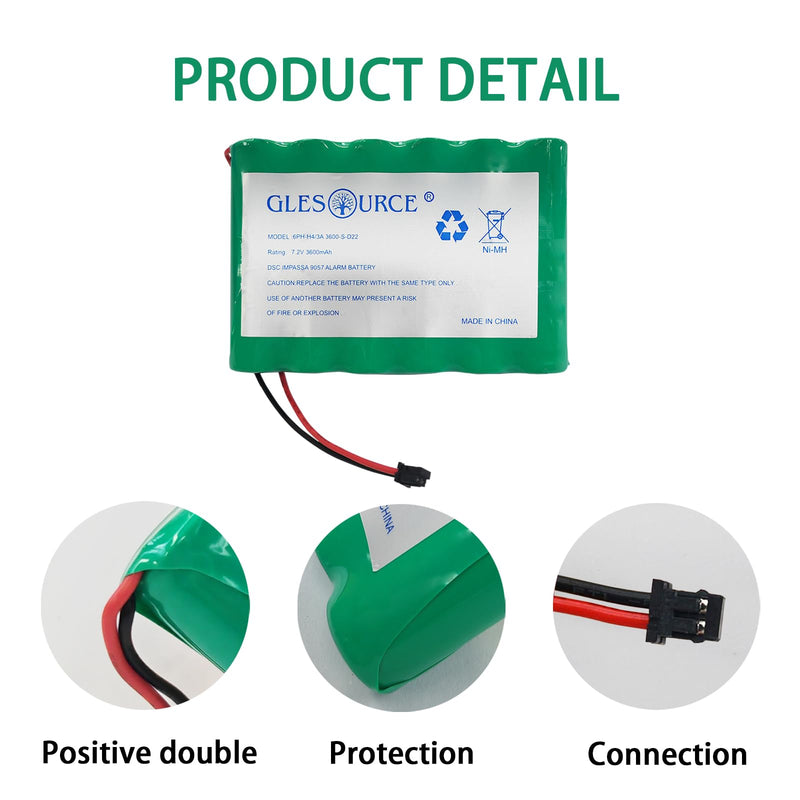7.2V 3600mAh Battery Replacement Compatible with 6PH-H-4/3A3600-S-D22 DSC IMPASSA SCW9057 SCW-9055 ADT SCW9057G-433 Wireless Security System Alarm Panel (1 Pack) 1 PCS 7.2V 3600mAh battery