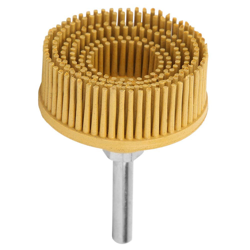 Bristle Disc Brush, 2 Inch Polishing Brush Durable Emery Rubber Bristle Discs for Metal Fine Finishing and Burr Removal Abrasive Tool(Yellow 80#)