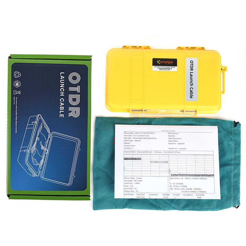 SC UPC-LC UPC OTDR Launch Cable Box G652D Cable Fiber Singlemode 9/125, OTDR Launch Box Optical Fiber Test Extension Line Single Mode Dead Zone Eliminator 1KM 1310/1550nm KFLC-1-SC UPC-LC UPC