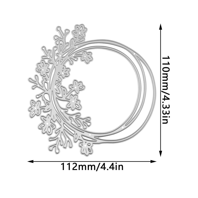 2PCS DIY Wreath Metal Cutting Template Carbon Steel Knife Die Art Embossing Die Etching Cutting Knife Die for Paper Wire Mesh Leather Card Making Photo Decoration Scrapbooking
