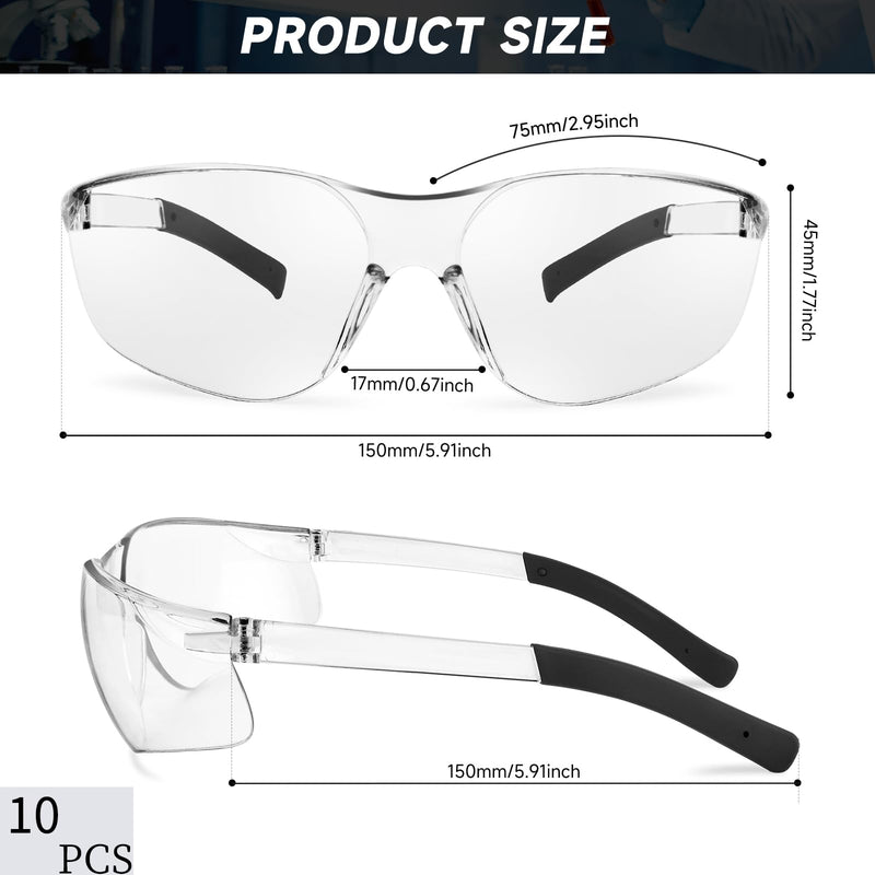 Safety Glasses ANSI Z87.1 Scratch Resistant Glasses for Women Man Lab Goggles Eye Protection 118-10 Clear 1
