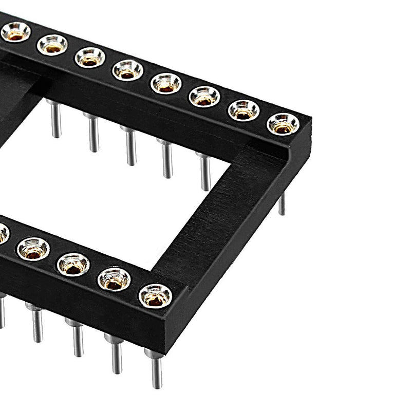 uxcell 10pcs DIP IC Chip Socket Adaptor 2.54mm Pitch 15.24mm Row Pitch 2 Row 24 Round Pins Soldering