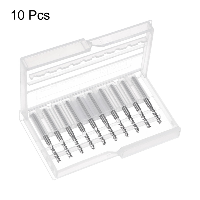 uxcell 10Pcs 2.4mm Carbide End Mill Engraving Milling Cutter CNC Router Bits for PCB Machine, 1/8" Shank 2.4mm x 12mm