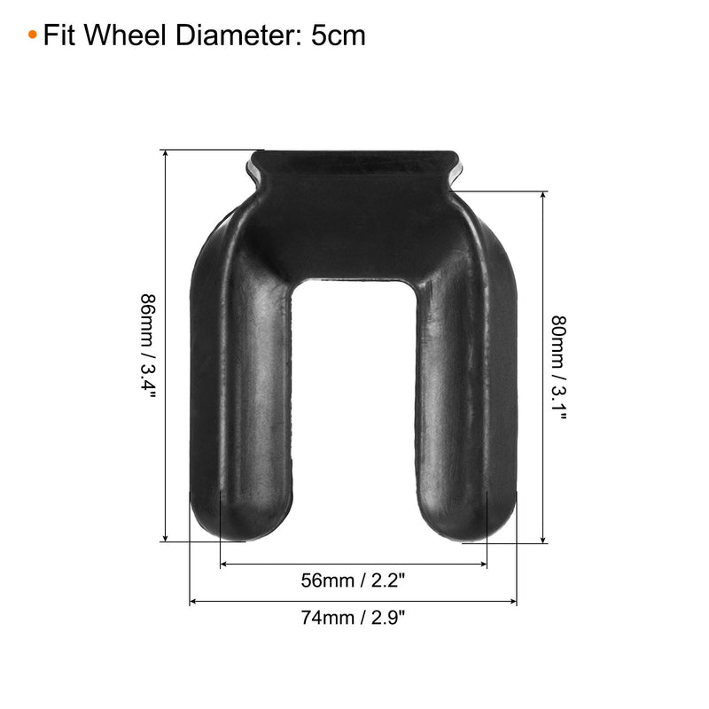 uxcell Wheel Stoppers, 4 Pcs 7.5cm Furniture Stopper Furniture Wheel Caster Cups Rubber Non-Slip Foot Mats Bed Caster Stoppers for Sofas Beds Hard Floors, Black