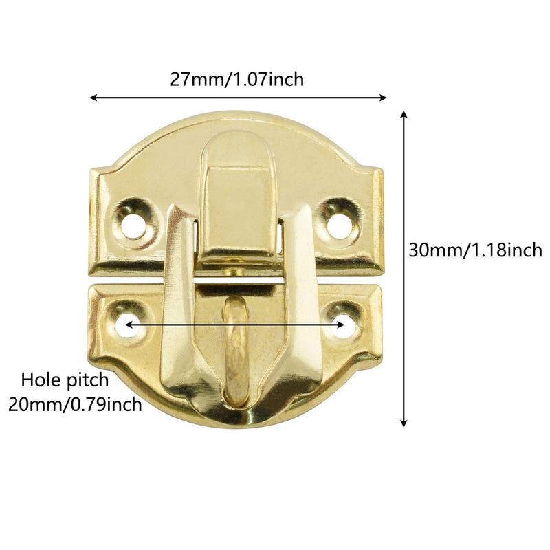 SDTC Tech 4-Pack Antique Decorative Hasp Retro Jewelry Box Latch with Matching Screws for Cabinet Drawer Wooden Crafts - Gold 4 Pack