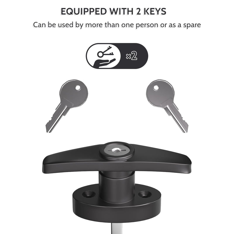 Shed Lock, 5-1/2" Steam with 2 Keys, Shed Door Latch, Shed Door Latch and Lock, Door Lock Latch, Shed Door Hardware- Black