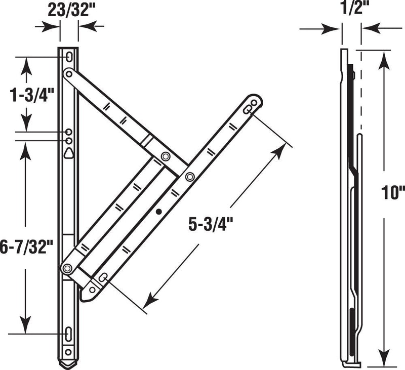 Prime-Line H 3627 10 In., Stainless Steel, 4-Bar Hinge Casement or Projecting Window (2 Pack) 10 in.
