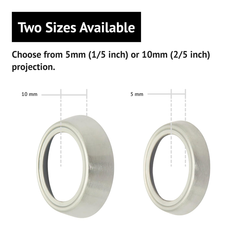 elox Cylinder Guard for Mortise Cylinder, 2/5 Inch Projection, Satin Chrome Finish, 2 pcs Packed 10mm