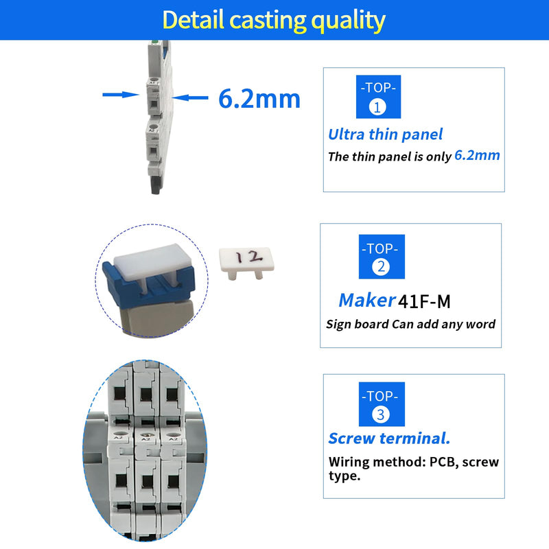 3 Pcs Miniature 5 Volt DC Relay HF41F/5-ZS 5 Pin 1NO 1NC 6A SPDT with LED Indicator, Socket Base and DIN Rail Module 5V DC 3