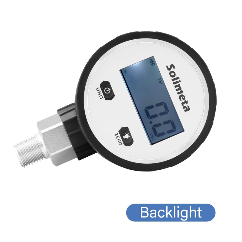 Digital Pressure Gauge, 2-1/2" Dial Size, 1/4" NPT Lower Mount, 0-3500 psi