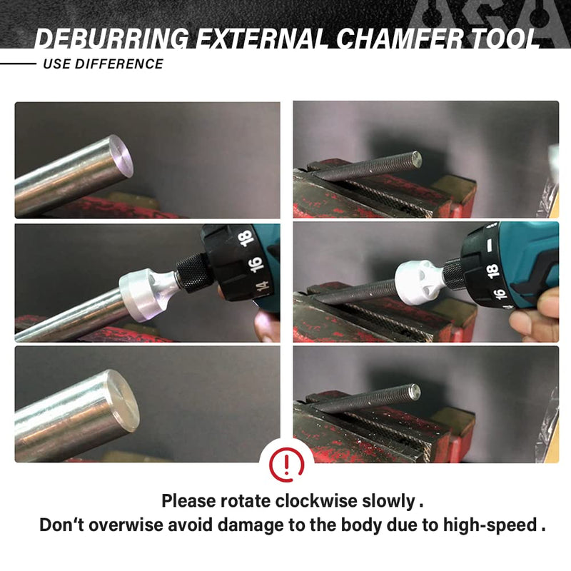 ASA Tools Deburring External Chamfer Tool, with HSS Blade, Deburring Drill Bit, Remove Burr Tools Quick Release Shank Fits for 1/8"-3/4"(3mm-19mm) Deburring Drill Bit 3mm-19mm