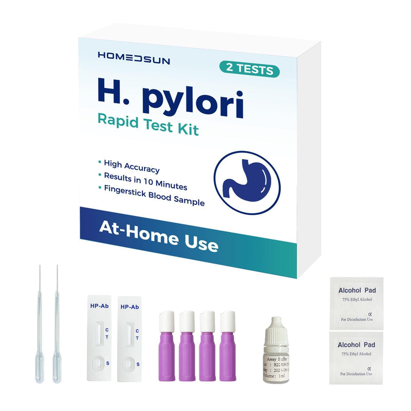 2-Pack H Pylori Stool Antigen Test Kit, Results in 15 Minutes | Individually sealed screening buffers with sanitary extraction tubes for routine wellness monitoring