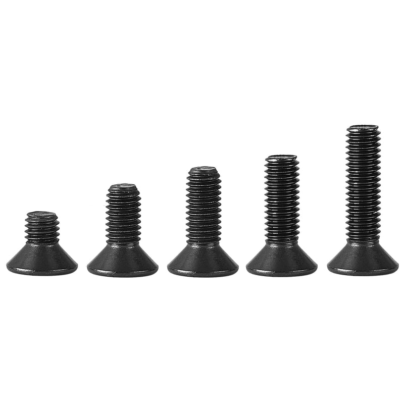 M3 x 6mm 8mm 10mm 12mm 16mm Flat Head Socket Cap Screws Countersunk Bolts, 10.9 Grade Alloy Steel, Black Oxide Finish, Metric Allen Hex Drive, Fully Threaded, Assortment Kit 250PCS M3 x 6/8/10/12/16mm(250PCS)