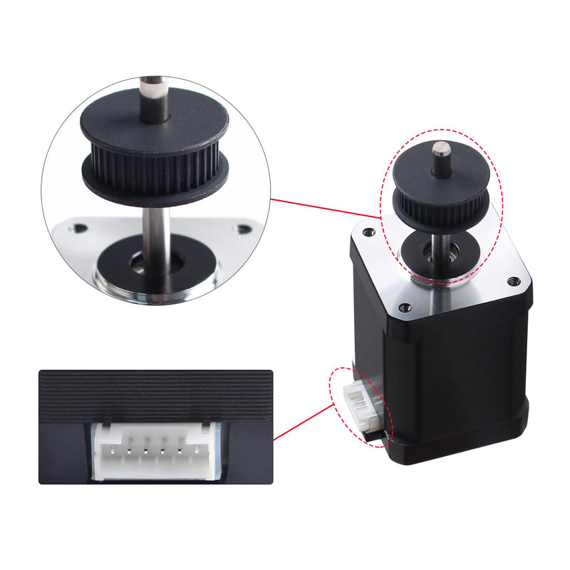 FYSETC Crealty K1 Max Motor Replacement - K1 42-60 Stepping Motor: Nema 17 Stepper 42x60mm Body 1.8 Stepper Angle 2.0A 2 Phase with Synchronous Belt Wheel Pulley for X Y Axis 3D Printer Accessories