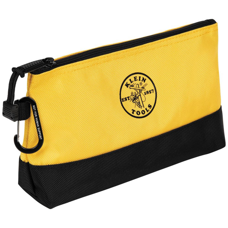Klein Tools 55569 Stand-Up Zipper Bag Tool Pouch with Carabiners, Reinforced Gusseted Bottoms, Water Resistant 1680d, Multi-Size 5-Pack HOLSTER