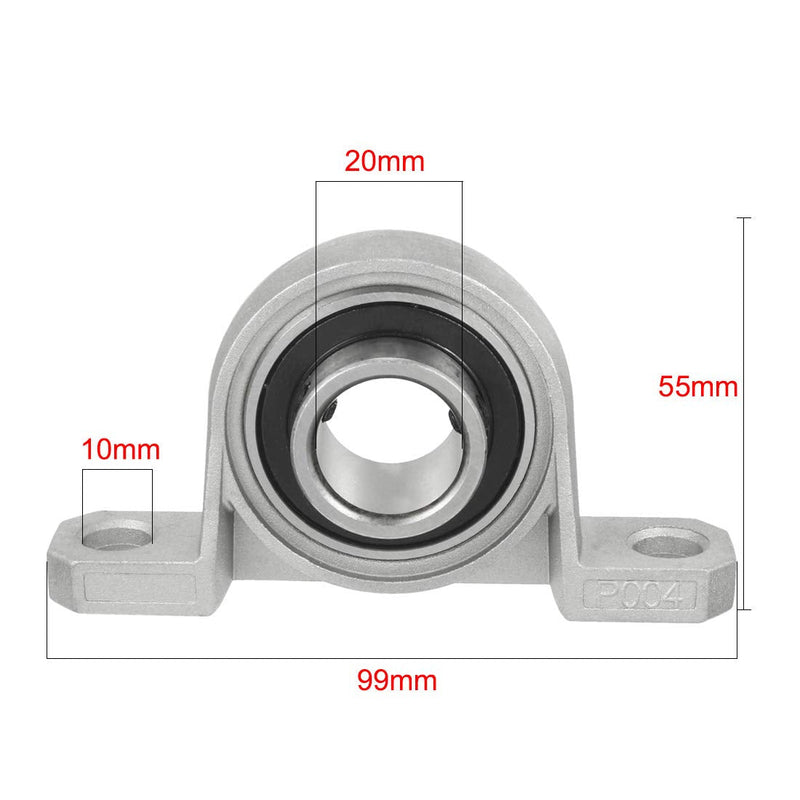 uxcell Kp004 20mm Bore Zinc Alloy Inner Ball Mounted Pillow Block Insert Bearing 20 mm