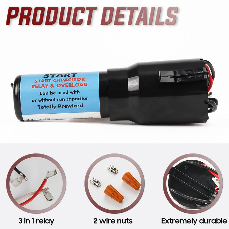RCO410 3in1 Hard Start Capacitor by Seentech - Compatible with Refrigerators & Freezers 1/4-1/3 H.P. 115VAC – Repalces Model: TJ90RCO410, AP4503017, 600-410, ERP410, HS410, RC0410, RCO-410 (Pack of 2) Pack of 2