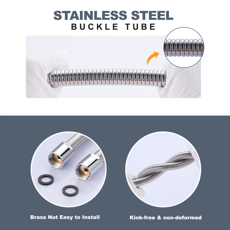 38" Commercial Sink Faucet Sprayer Hose, Pre-rinse Sprayer Hose for Commercial Kitchen Sink Faucet, 38 Inch Stainless Steel Flexible Hose Replacement Kit for Restaurant Industrial Dishwasher