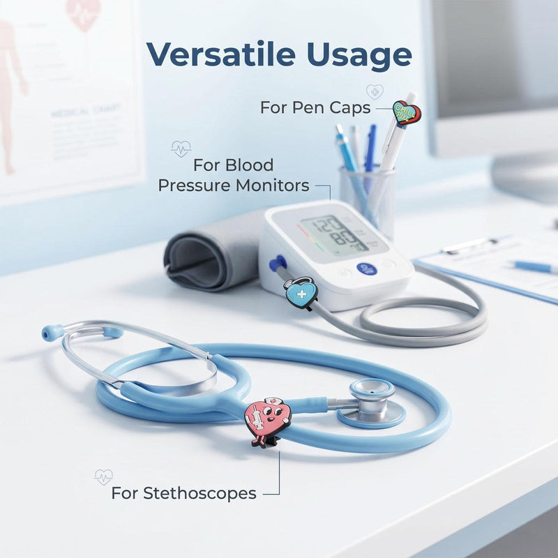 30 Pcs PVC Material Cartoon Medical Elements Stethoscope Charms | Stethoscope Accessories for Nurse Medical Worker Can Also Be Used for Decorating Pen Caps and Blood Pressure Monitors