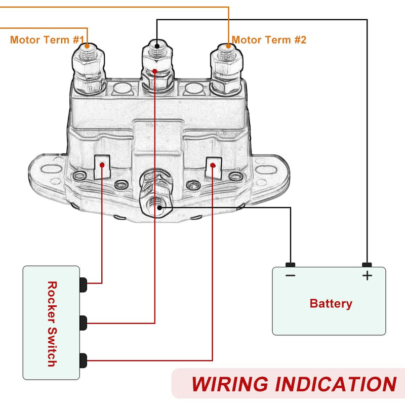 Winch Motor Reversing Solenoid Relay Switch Intermittent Duty Replace Trombetta 214-1211A11 / 214-1211A11-06/214-1211A51 / 214-1211/214-1231-A11, 24450, 24450BX 6 Terminal 12VDC 1