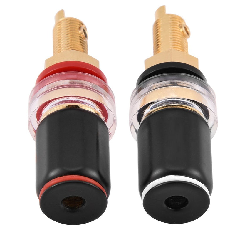 4mm Banana Plug,2 Pcs HiFi Banana Plugs, Welding Copper Terminal for 4mm Banana Socket,Black&Red Banana Jack Binding Post Replacement