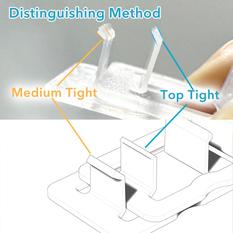 Loose Outlet Fix Plug | Make Your Loose Socket Jack Snug for Power Plug | Socket Extender Secured onto Wall Socket | Won't Fall Out Easily |6 Pack Tight Plus 6 Pack Medium Tight - Matte White