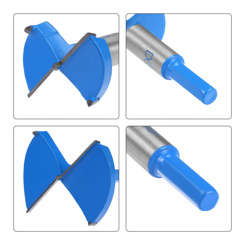 uxcell 80mm & 95mm Forstner Drill Bits Set, Tungsten Carbide Wood Hole Saw Auger Opener, Woodworking Hinge Hole Drilling Boring Bit Cutter (Blue, Gray)