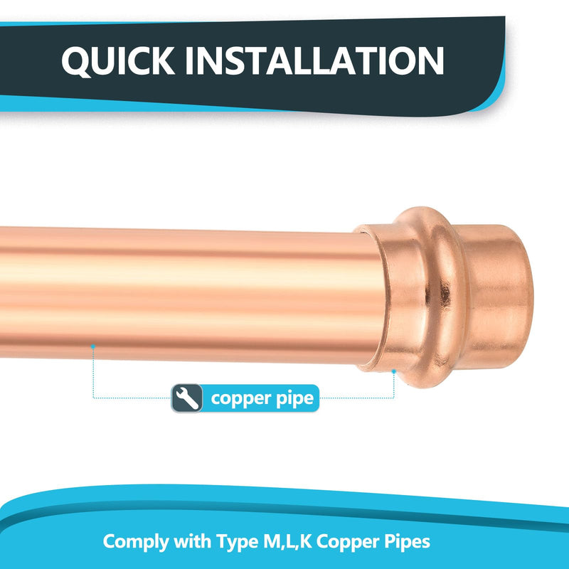 10Pack Seelink 3/4" Copper Press End Cap(Plug)(PRESS011-10) 10 0.75 Inch