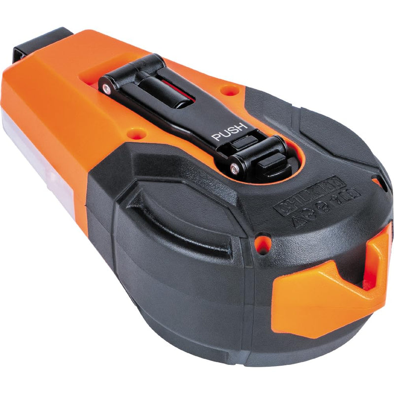 Klein Tools CHLK100 Manual Chalk Line, 100-Foot Nylon Thread Chalk Line Tool for Precise and Clear Lines with Built-in Plumb Bob Fillable Manual Retracting