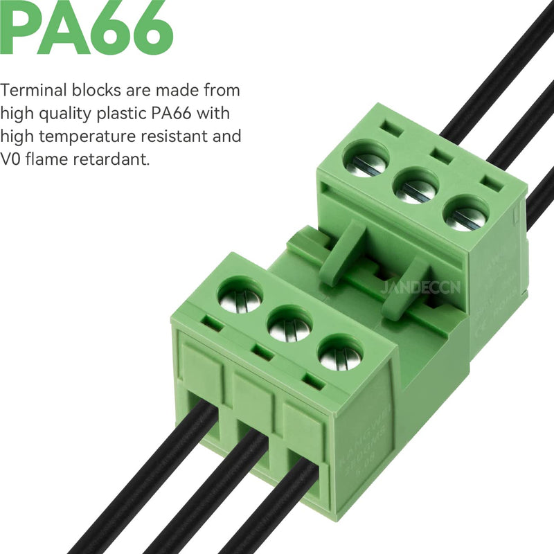20Pcs 3 Pin 5.08mm Pitch DIY PCB Mount Screw Terminal Block Connector with 20Pcs 3 Pin Phoenix Plug 3P