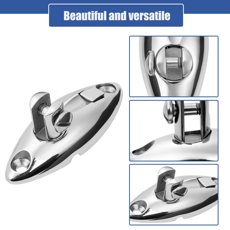 Boat Quick Release Bimini Top Swivel Deck Hinge, 360 Degree Rotation, Solid 316 Stainless Steel, Marine Bimini Top Hardware(2-Pack)
