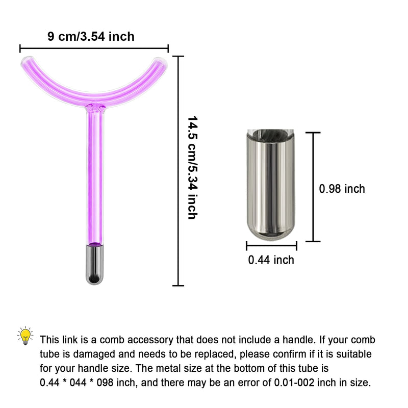 2pcs Electrode Wand Glass Tube Handheld Spare Parts Elitzia ETHB01 (Purple and Orange Y Shape)