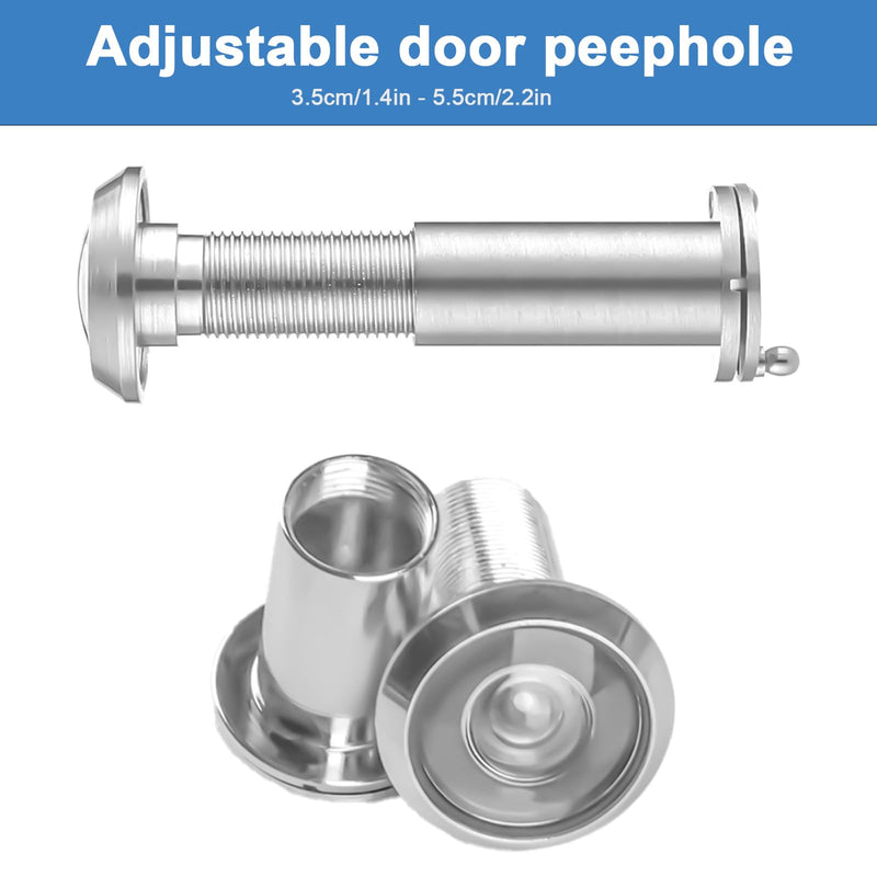 180-degree Peep Holes for Door with Drill Bit 14mm/0.55 Inch, Door Viewer Peephole, Door Peephole with Privacy, Peephole for Front Door Thick from 1-3/8" to 2-3/8", Brushed Nickel Finish