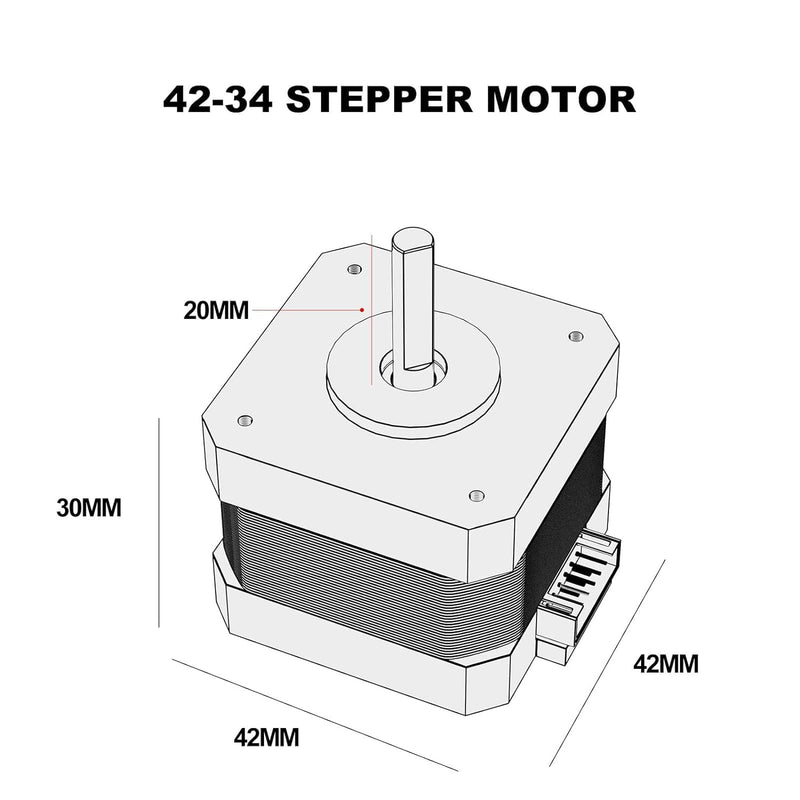 FDM 3D Printer Stepper Motor 42-34,2 Phases 1A 1.8 Degrees 0.4 N.M Stepper Motor 3D Printer Extruder, for Creality Ender-3 Series and CR-10 Series E-axis (42-34(2Pcs)) 42-34 2PS